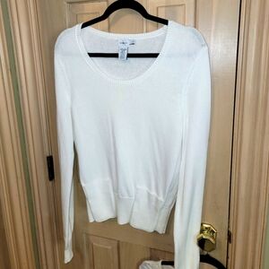 Misses sz L Calvin Klein White Sweatee 2 front Pockets